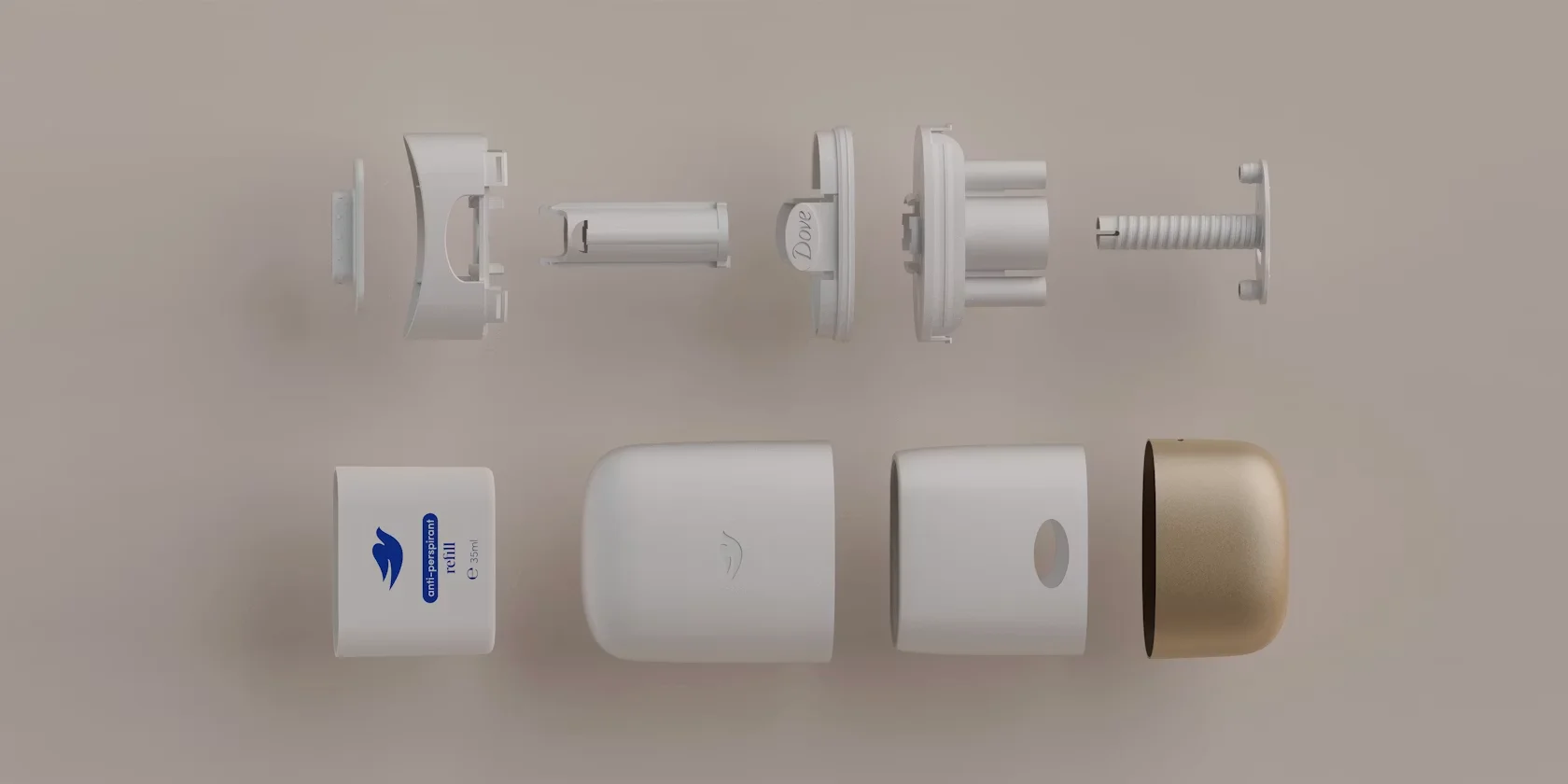 Dove Refillable Deodorant premium renders