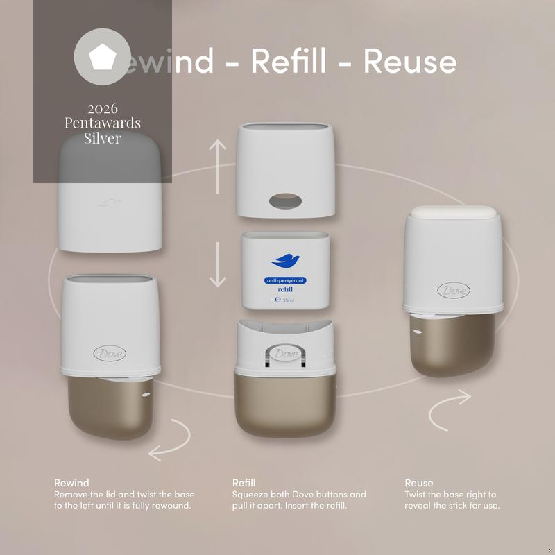 Pentawards 2026 Silver Award — Dove Refillable Deodorant & Antiperspirant, official entry image 2